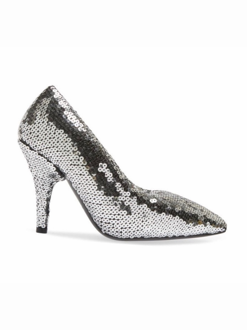 Balenciaga Silver Pumps Sequin Pointed Toe 11 Evening Cocktail Puffy NWOB 🟡